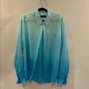 Men’s Polo ombre linen shirt Men 2X